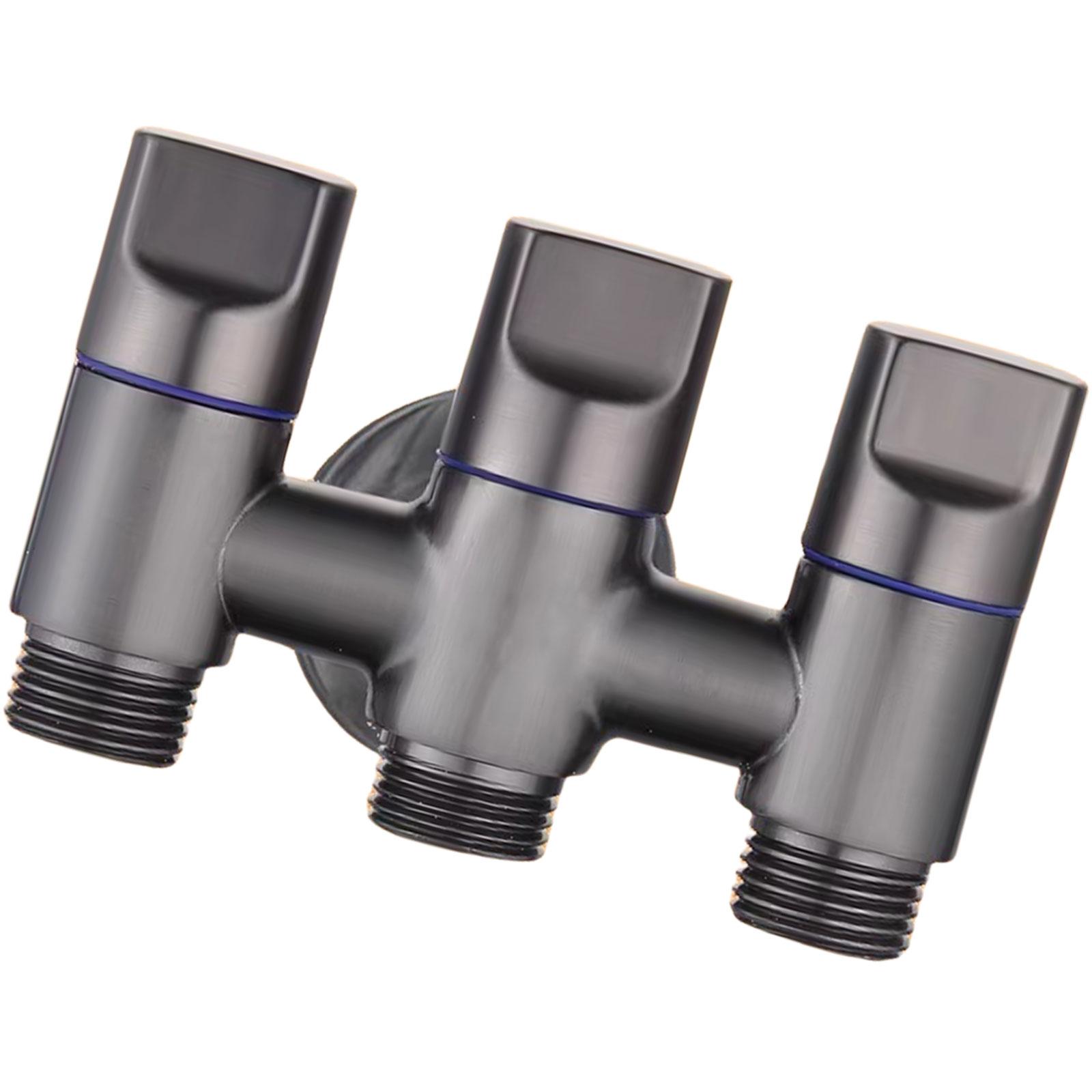 

3 Way Water Diverter Valves Steel Quick Connect Splitter Versatile 3 Way Water Distributor for Kitchen Bathroom Garden 1
