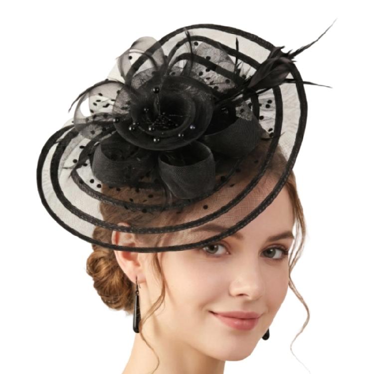 Derby Hat with Hair Clip Fascinator Headpiece For Women Formal Occasion Bridal Accessories Cocktails Party Hair Ornament