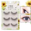 3 Paare Falsche Wimpern Natürlich Bequem zu Tragen Faser Kreuz Make-up Extensions Wimpern für Ankleideraum