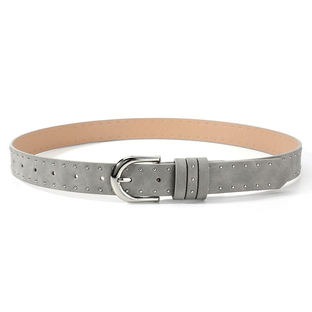 Metal Suede Rivet Belt PU Leather Y2K Belt Cool Men Belt Male