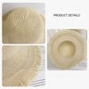 Female Korean  Large Brim Rough Edge Breathable Straw Hat Summer Shading Sun Protection Bucket Hat Seaside Solid Color Beach Hat