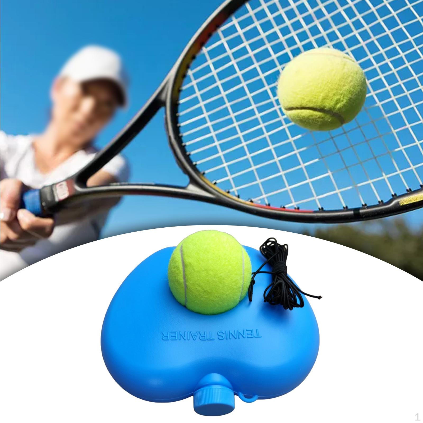 

Сверхмощная тренировочная база для тенниса с эластичным веревочным тренажером для тренировки мяча с самоотскоком синий