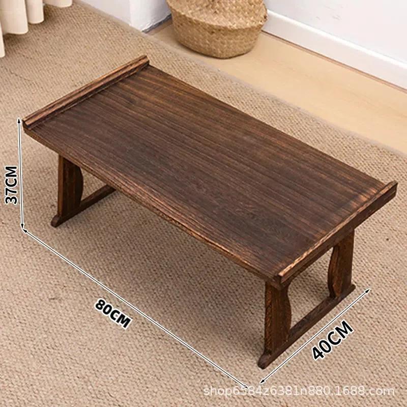 Wooden Japanese Table Small Coffee Table Bay Window Meditation Altar Low Sitting On the Floor Bed Table Tray Foldable Legs