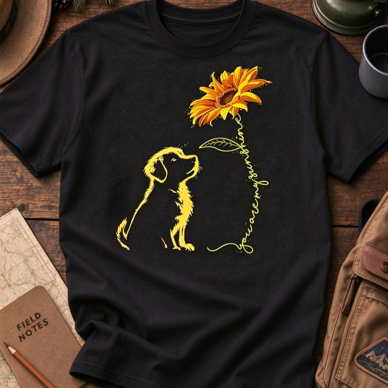 You Are My Sunshine T Shirt Cute Dog Sunflower Graphic Print Short Sleeve Casual Tee Gift For Dog Mom Sunflower Lovers Y2k Top