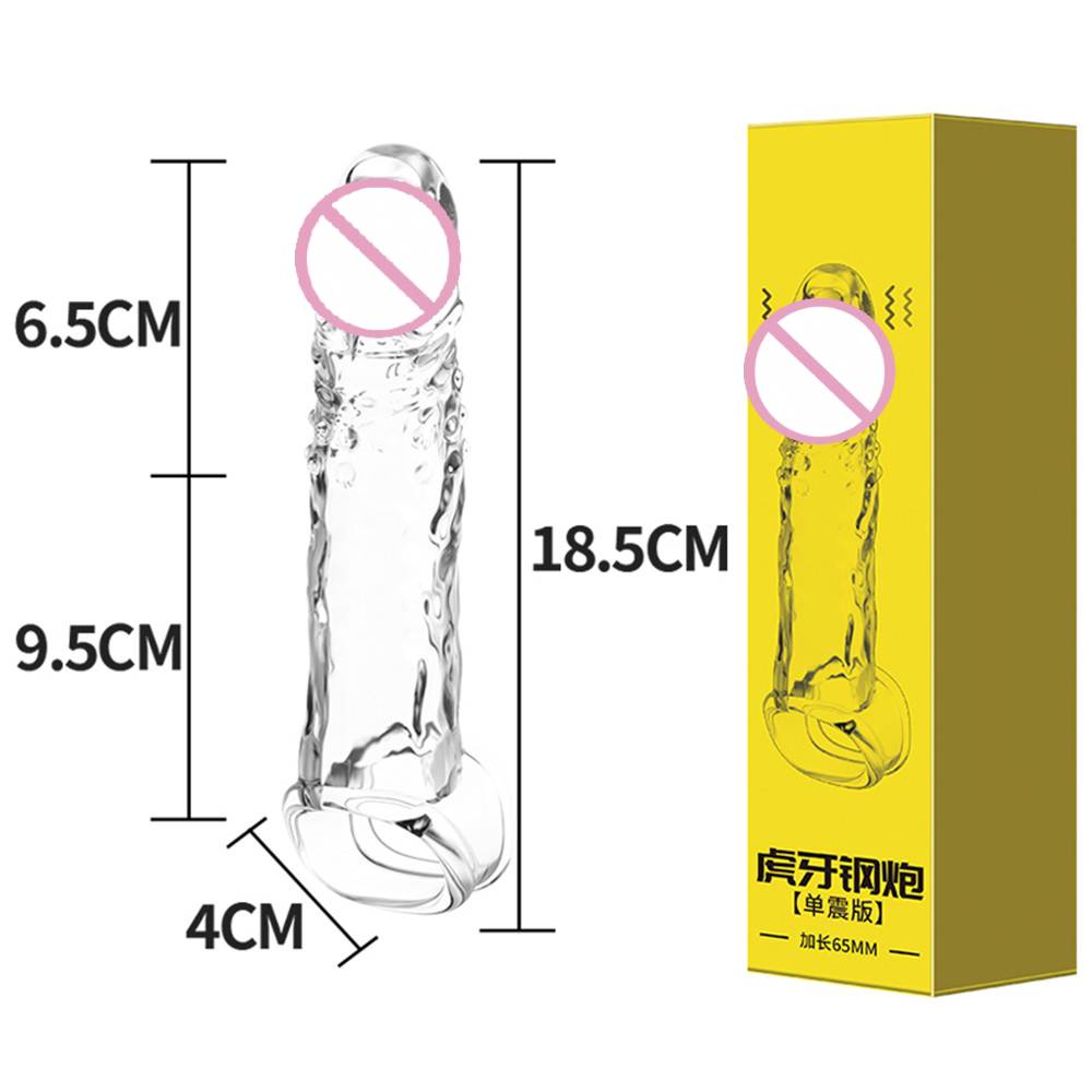 Transparent Penis Sleeve Reusable Condom Penis Extender Girth Enhancer Realistic Sleeve Sheath Delay Ejaculation Sex Toy for Men