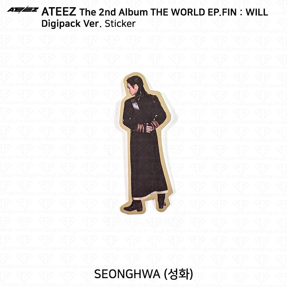 ATEEZ Το 2ο Album WORLD EP.FIN WILL Digipack ver. Αυτοκόλλητο Φωτοκάρτας KPOP K-POP