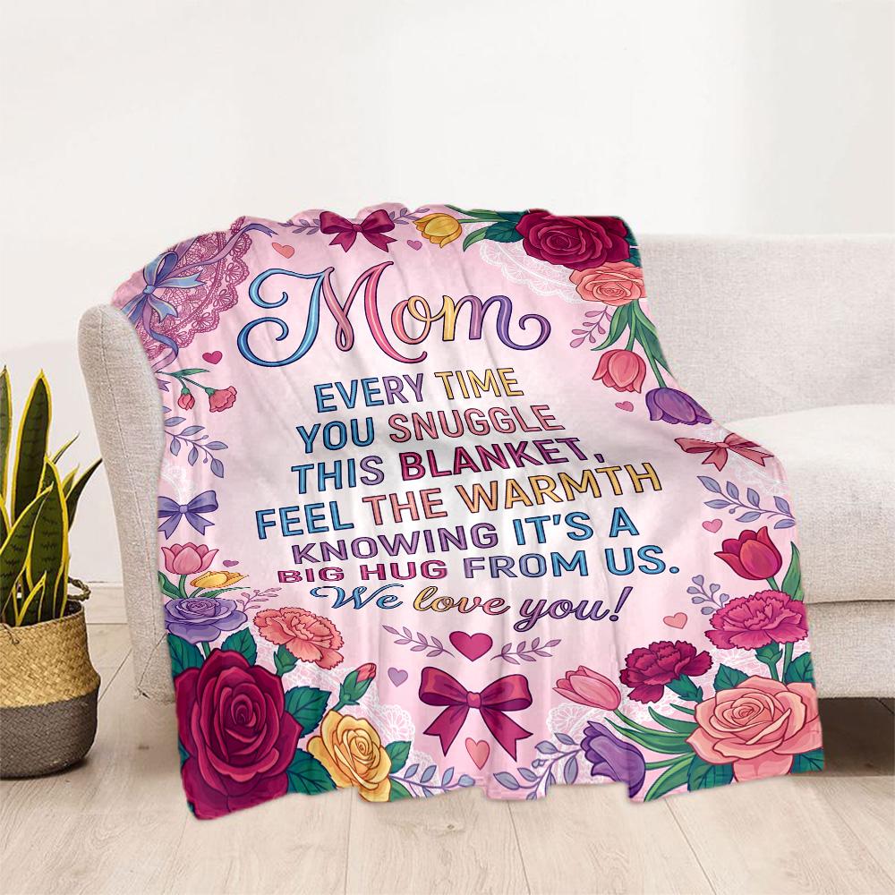 Love In Every Stitch Flannel Blanket-Soft and Suitable for Sofas,Beds,Offices,Travel,All Seasons,Great Gift for Holidays and Birthdays.