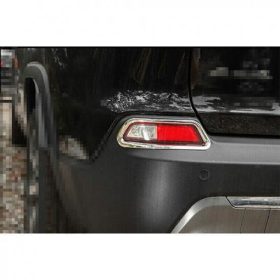 For Jeep Cherokee - Chrome Rear Fog Light Lamp Frame Decor Cover Trim