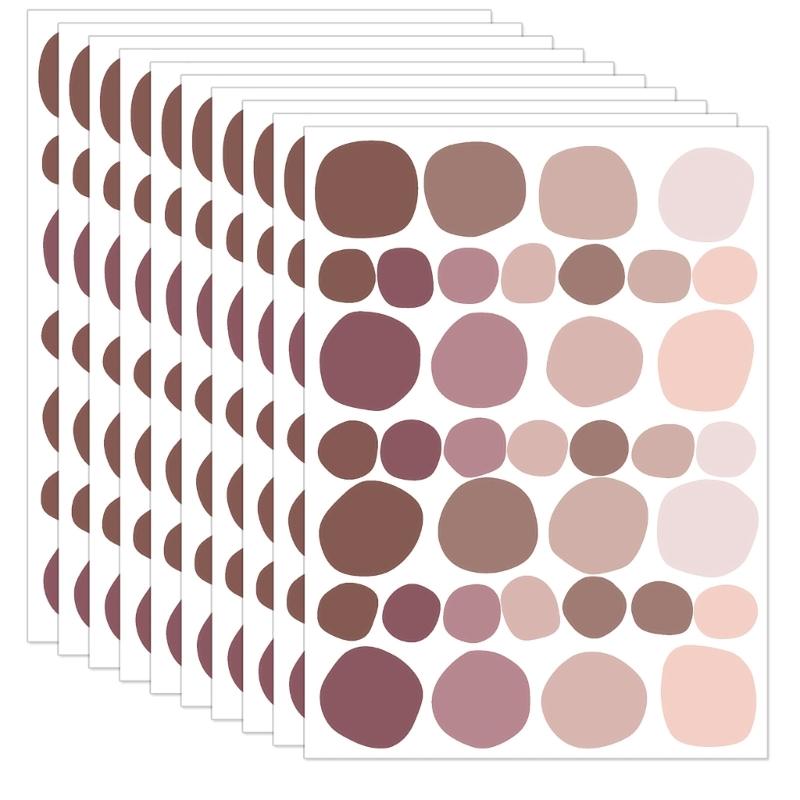 10 Sheets Colorful Dots Sticker Circle Wall Decal for Bedroom Playroom Decors Removable PVC Sticker Nursery Decoration