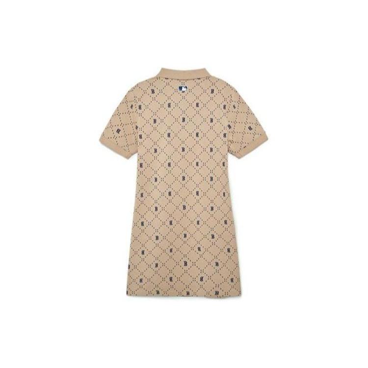 New MLB Short Sleeved Dress Women's Light Sand Brown 3FOPM0533-43SAL