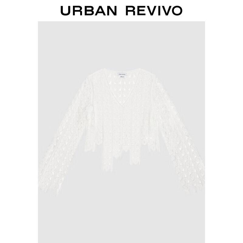 UR 2024 Summer Women s Bohemian Textured Knit Sweater S