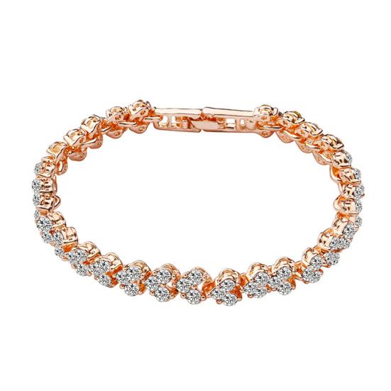 Women Fashion Full Cubic Zirconia Inlaid Bracelet Bangle Party Jewelry Gift