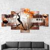 Bunte Figur Balltanz Abstrakte Kunst 5-teilig Fünf-Panel Wandleinwand Druck Modernes Poster Bild Heimdeko Geschenk für Ihn für Sie
