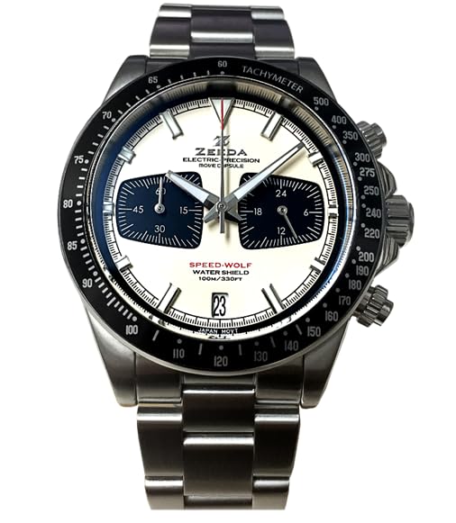 SPEED WOLF WH Mechanical Quartz Chronograph Watch with Sweep Second 40mm Bezel Men s Hand,