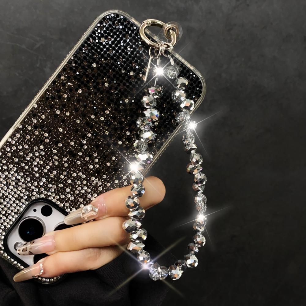 Glitter Crystal Bead Pendant Detachable Wrist Crystal Chain Stylish Bag Pendant  for Women Girls