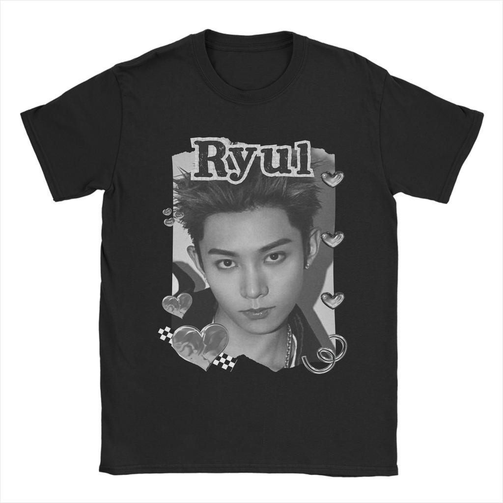 Unisex Lngshots Kpop Boy Group Ryul T Shirt Pure Cotton Tops Awesome Short Sleeve Crew Neck Tees Party TShirts