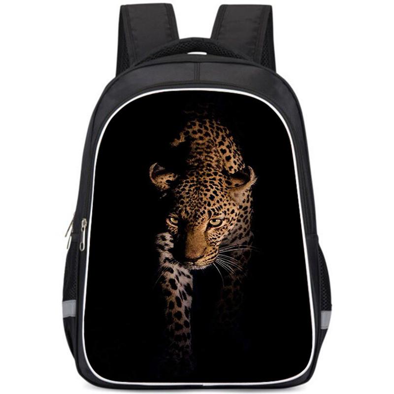 Large Capacity Lightweight Oxford Cloth Backpack For Kids School Leopard Print