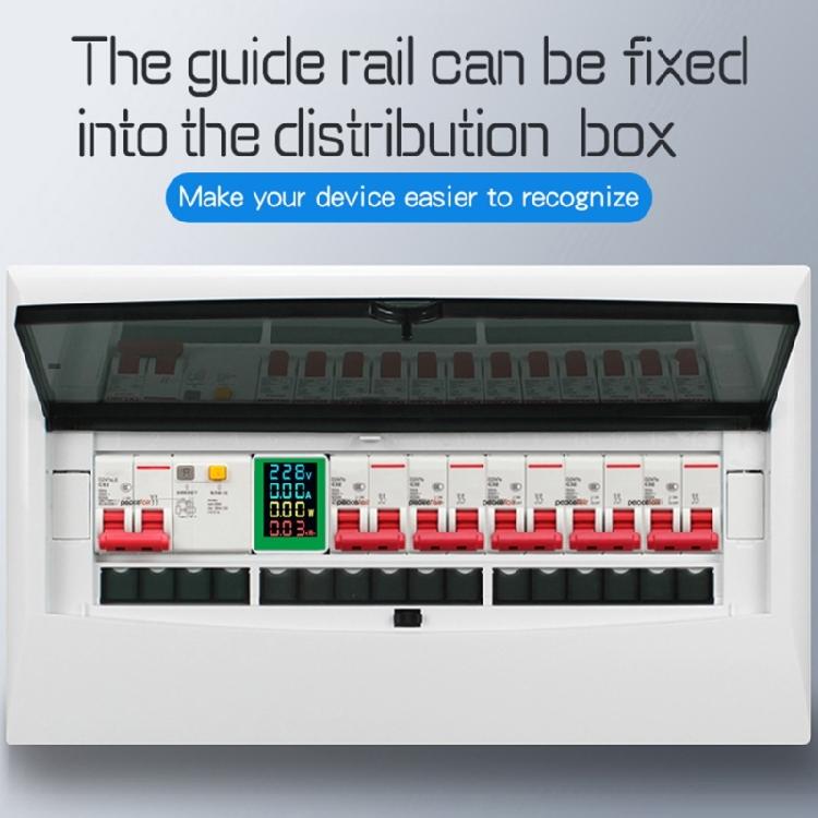 Single Phase Energy Meter Din Rail Electricity Usage Monitors AC50-300Volt 0-100A Voltmeter Ammeter Watt Kwh