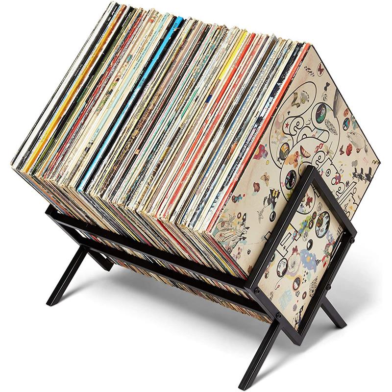 Desktop Creative Vinyl Record Storage Rack CD Organizer European Detachable Metal Magazine Floor Display Stand