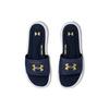 Under Armour Men's UA Ignite 5 Slide Academy Blue White Metallic Gold 1287318-400