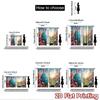 2D flat printing 2pcs Curtain Easter Bunny Flower Meadow Digital Printed Polyester Drapes Festive Holiday for Drapes for Bedroom