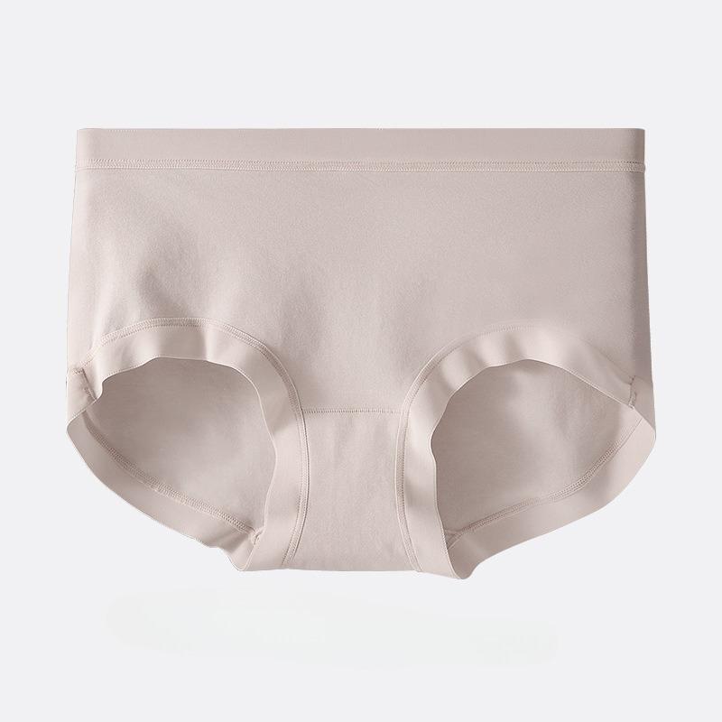 Fashion Summer Simple Mid Waist Underwear Comfortable Breathable Soft Skin Friendly Women's Pure Cotton Triangle Panties