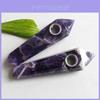 Natürliche verträumte Amethyst-Raucherpfeifen Elegante Quarz-Kristallspitze Obelisk-Stab