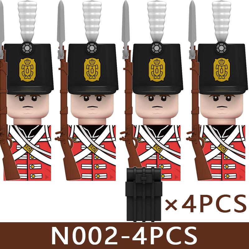 4pcs Medieval Castle Knight Building Blocks MIlitary Napoleon Soldier Figures War Army Legion Accessories Imperial Navy Bricks Toys