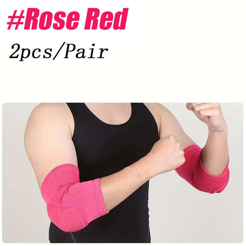 

2 шт. дышащие налокотники, толстая губчатая накладка на локоть, компрессионный рукав для спорта, волейбола, баскетбола, облегчения боли, поддержка локтя M (80-100) розы красного
