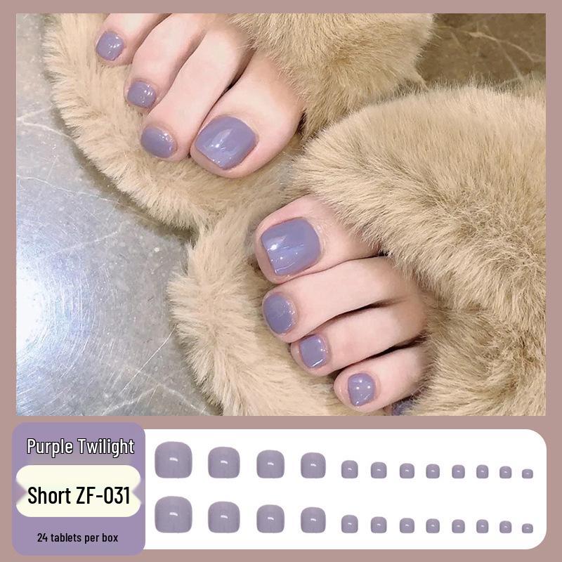 

Dreamy Purple Removable Toenail Stickers - Trendy 2025 False Nails Twilight Purple with Glue