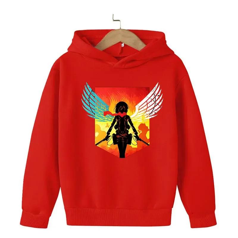 Attack Titan Print Boys and Girls Spring and Autumn Hooded Sweatshirt