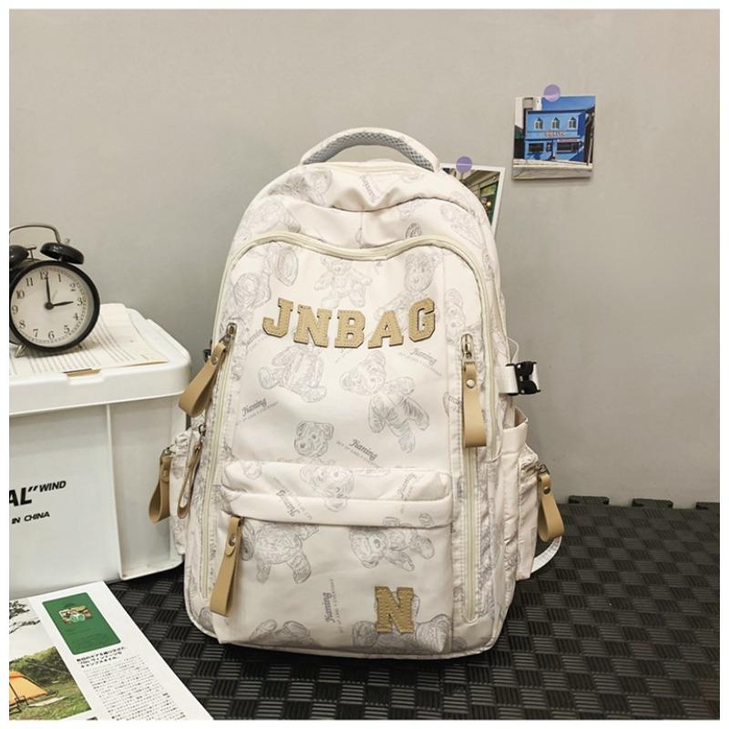 Wind bear schoolbag female junior high school student large capacity backpack college student cool light backpack