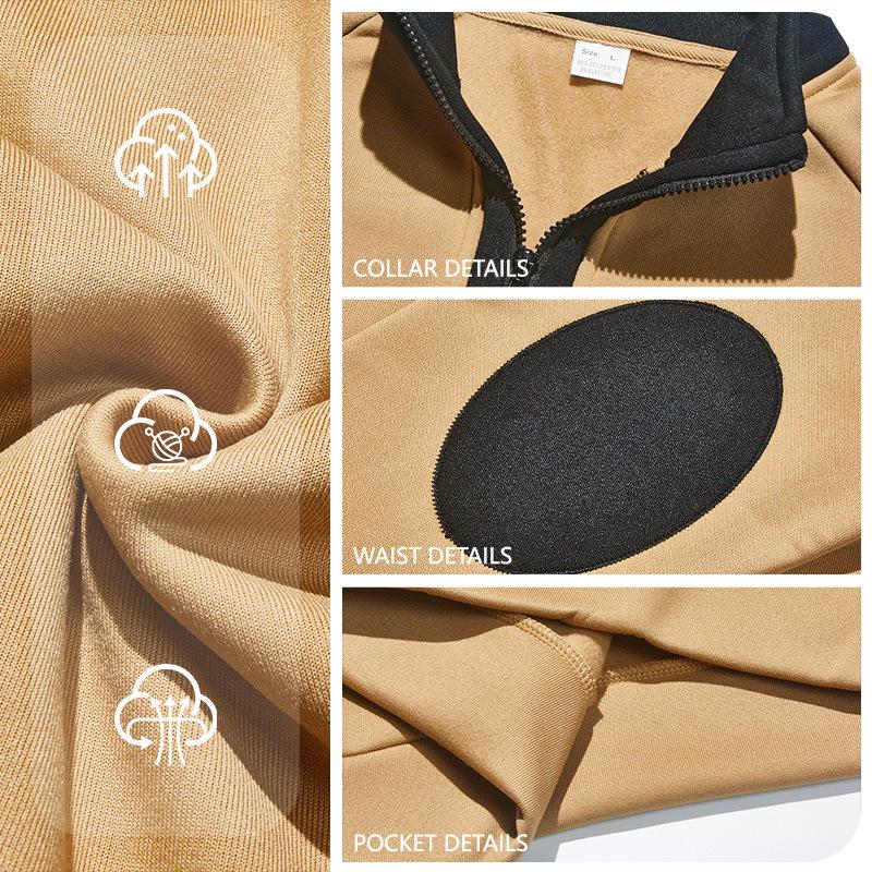 Pánská mikina Henley se stojáčkem, barevnými bloky, na zip, s výšivkou a dlouhým rukávem