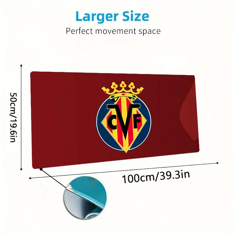 Villarreal Print Cushion Non-slip Laptop Tablet Big Mousepad XXL Mat Mini PC Playmat With Lock edge