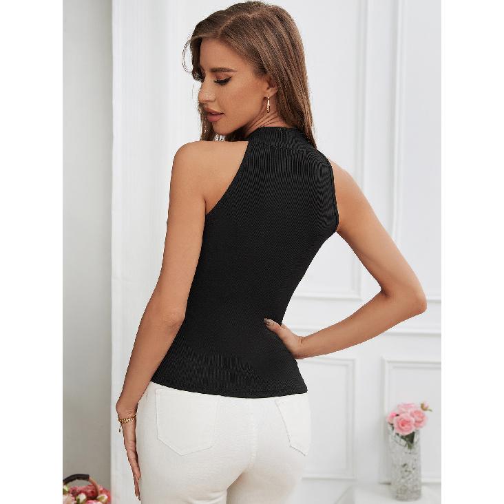 Nuovo Estivo Casual Temperamento Aderente Sexy Canotta T-Shirt Senza Maniche Spallina Versatile Top Senza Spalline Donna