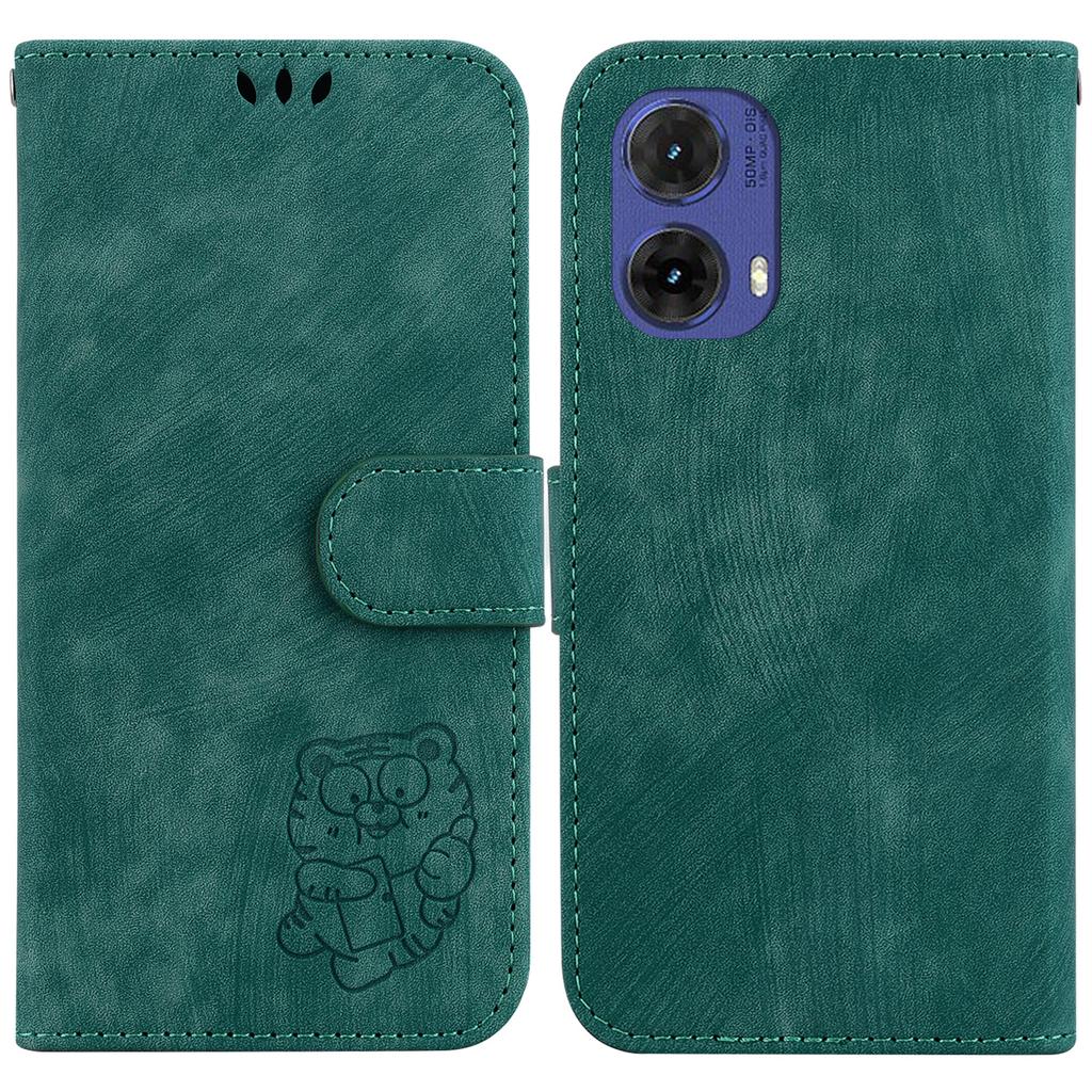 For Motorola Moto G85 5G/S50 Neo 5G Case Leather Wallet Phone Cover Cute Tiger Imprint