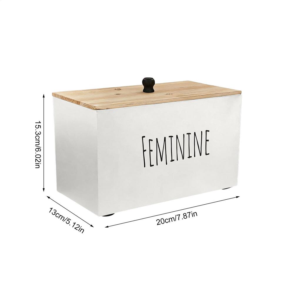Bathroom Storage Containers Wood Toilet Feminine Product Organizer Pads Storage Box Women For Women Girls Teen Washroom Vanity