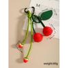 Cross-border European and American pu cherry woven ball pendant keychain fashionable and cute strawberry bag pendant pendant