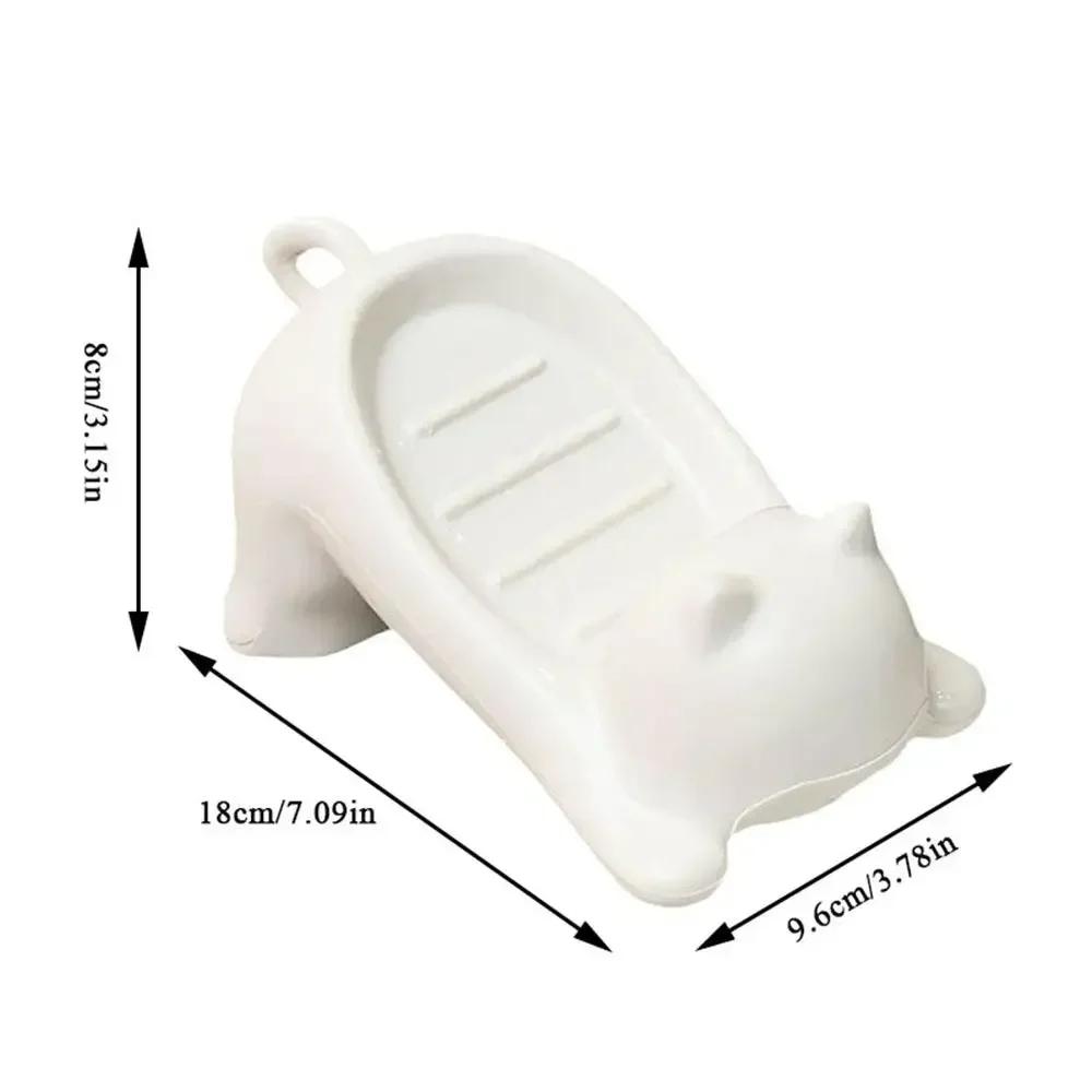Cute Cat-shaped Soap Dish for Shower Drainable Bar Soap Holder Household Bathroom Soap Tray jabonera para baño Modernos
