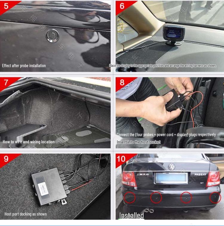 LCD Blue Light 8-Probe Buzzer Reversing Radar for Cars