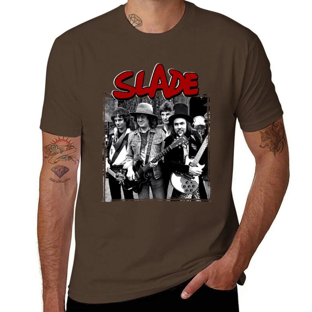 Slade Band Glam Rock TShirt hippie clothes customizeds summer top men clothings 2025 new model