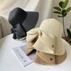 Straw Hat Women's Spring and Summer Travel Bow Big Eaves Beach Hat New Versatile Sun Hat Shading Sun Protection Hat