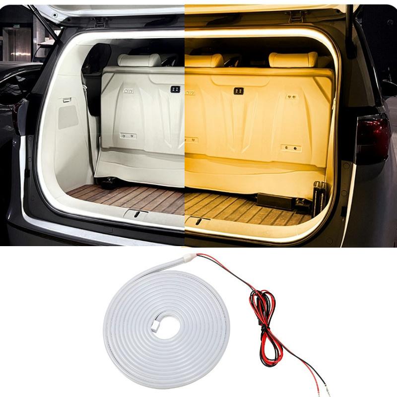 DIY Flexible LED Ambient Light Strip 2/4M Trunk Frunk Ambient Light Car Interior Decoration Reading Lamp Auto Sensor Light