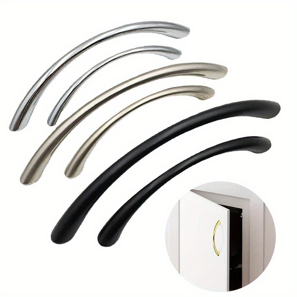 4Pcs/Set Curved Handles Wardrobe Cabinet Pull Handles Drawer Knobs Zinc Alloy Cupboard Door Handle Furniture Fitting Home Hardware
