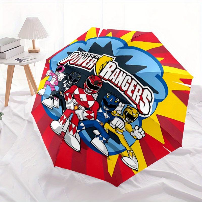 1pz Power Rangers Eroi Ombrello Automatico Antivento, Leggero per Donne/Uomini, Regalo di Natale Perfetto a0811228