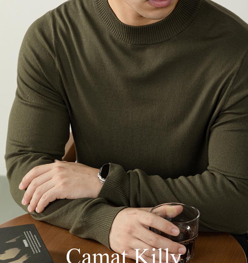 CamatKilly • Men's Soft Knitwear: Luxurious, Thick, Anti-Pilling, High-Elastic Base Layer for Autumn and Winter.