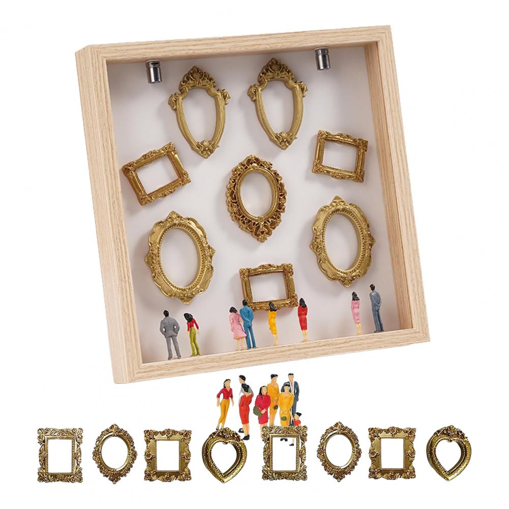 Custom Picture Frame Diy Mini Museum Silhouette Box Kit with Light Custom Memory Display Frame Gold Miniature for Anniversary