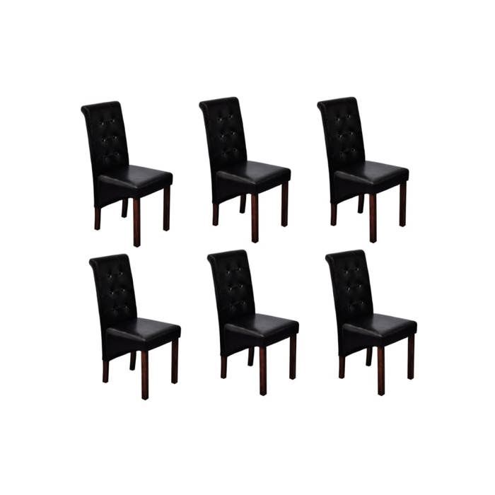 Chair In Antique Black Faux Leather (set of 6) 160318