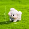 Cute White Running Puppy 3D Resin Figurine Pet Dog Bichon Frise Desktop Decoration Garden Moss Miniatures Sence DIY Decoration