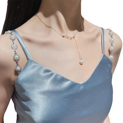 4 Pcs Faux Pearl Bra Shoulder Straps, Elegant Adjustable Underwear Straps, Women's Lingerie & Underwear Accessories 180g